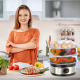 Электрическая пароварка 3-уровневая 650Вт, 11л, Sokany SK-07018 / Мантоварка электрическая / Электропароварка