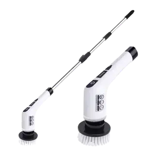 Электрическая щетка для уборки Cleaning Brush, набор 9 в 1, белая, товары для дома