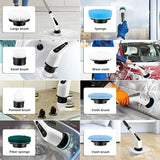 Электрическая щетка для уборки Cleaning Brush, набор 9 в 1, белая, товары для дома