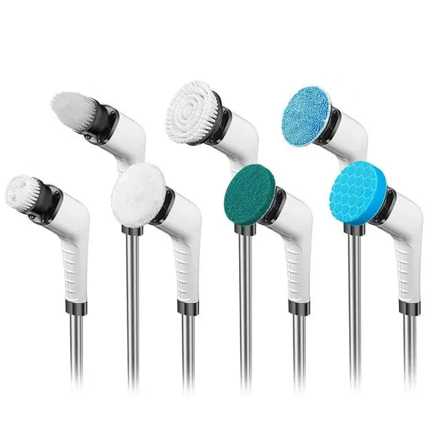 Электрическая щетка для уборки Cleaning Brush, набор 9 в 1, белая, товары для дома