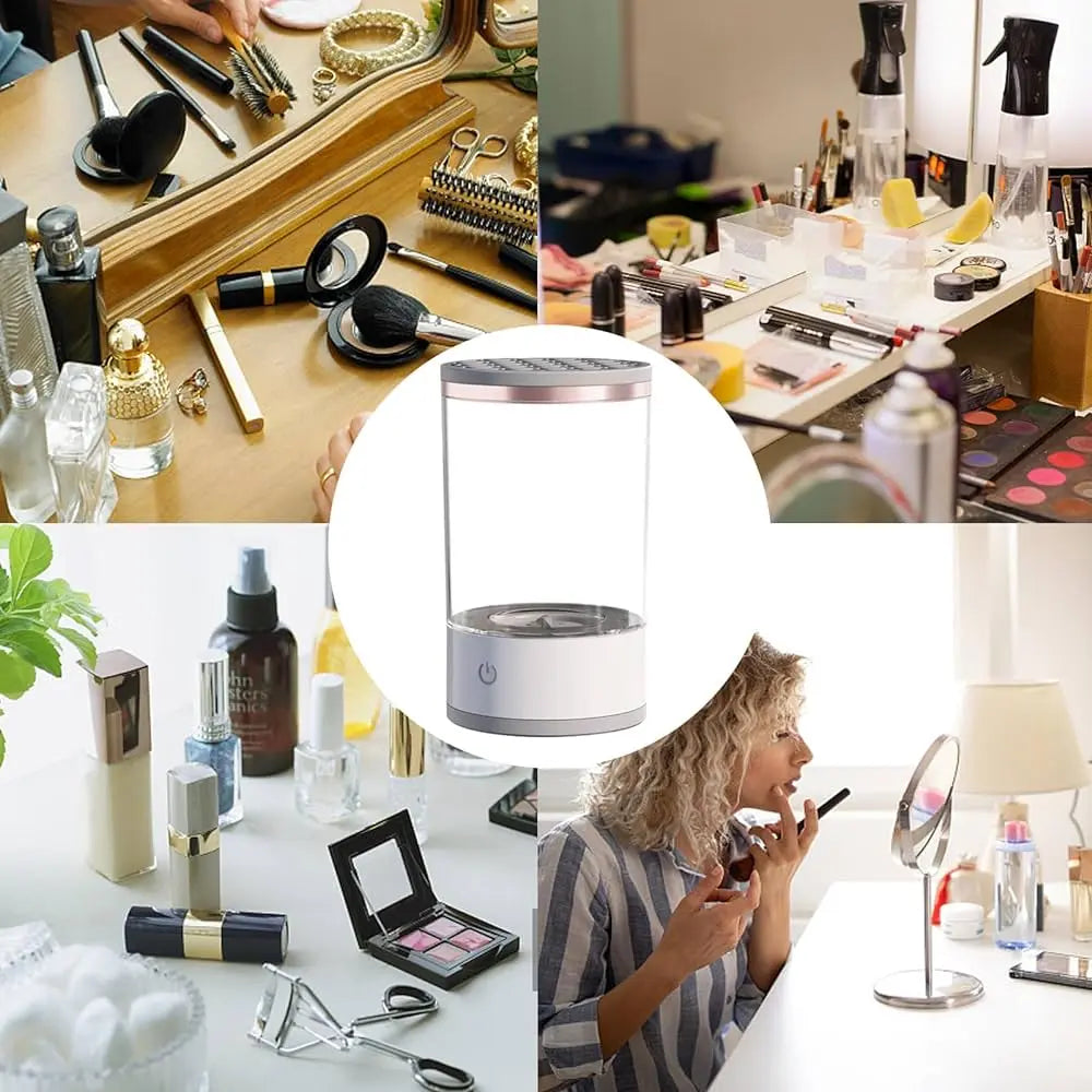 Электрический очиститель кистей  для макияжа Cleaning Brush 2 в 1 подставка для чистки и сушки косметических кисточе