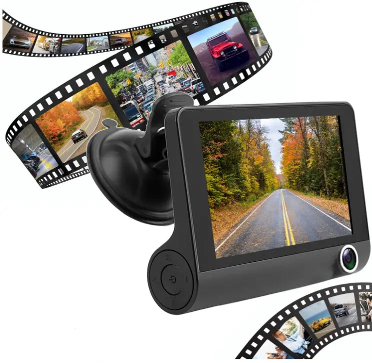 Автомобильный регистратор 1080P FHD ЖК-экран 3 камера заднего вида обзор 170