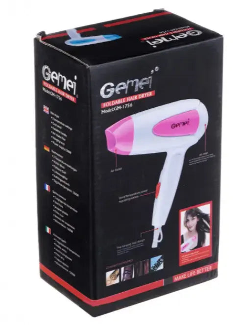Фен компактный складной GEMEI GM-1756 1200 Вт
