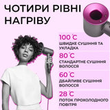 Фен  с 5 разными насадками для сушки и укладки  hair dryer fan