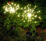 Фонарь садовый Фейерверк газонный на солнечной батарее, 150 led, 8 режимов (2 шт в комплекте)