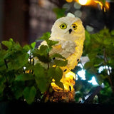 Фонарь садовый Сова с солнечной панелью WHITE