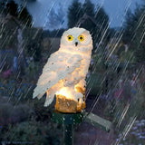 Фонарь садовый Сова с солнечной панелью WHITE