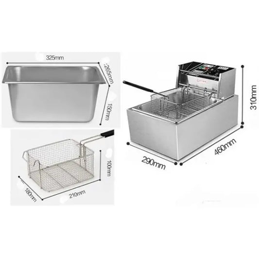 Фритюрница профессиональная Dotvix Electric Fryer D-803 электрическая 3200W 8L