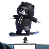 Фигурка-слайдер в автомобиле L'Andre Sliding Cartoon Bear Медведь скейтер Cool Black
