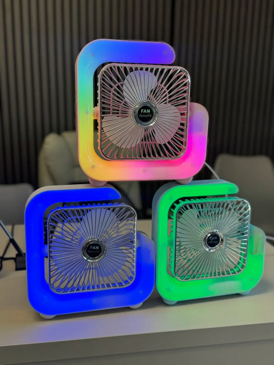 G-Вентилятор Квадратный Ночник аккумуляторный от USB с подсветкой