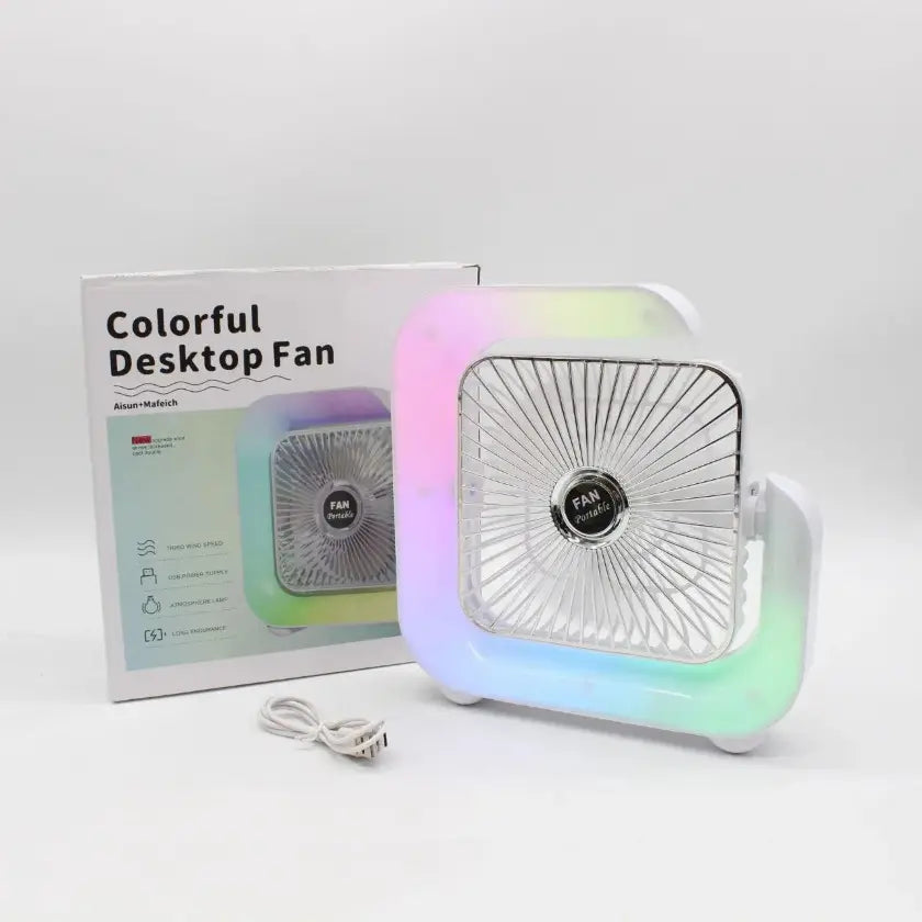 G-Вентилятор Квадратный Ночник аккумуляторный от USB с подсветкой