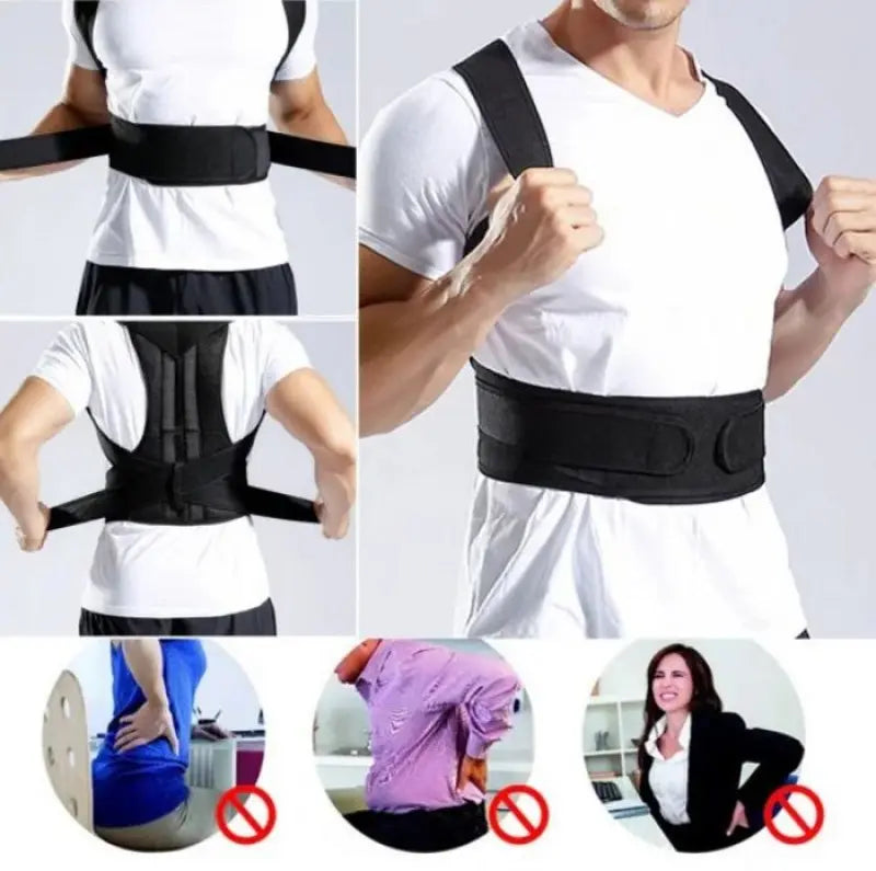 Грудопоясничный корсет корректор правильной осанки Back Pain Need Help Черный для ровной спины от сутулости