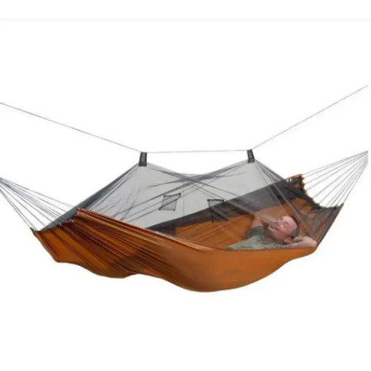 Гамак лежак кровать подвесная туристическая с москитной сеткой чехлом 240х150 см
