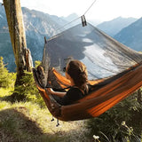 Гамак лежак кровать подвесная туристическая с москитной сеткой чехлом 240х150 см