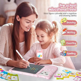 Говорящие обучающие карточки Монтессори для изучения английского языка 2в1 интерактивный планшет и цветная LCD доска для рисования 224 сло...