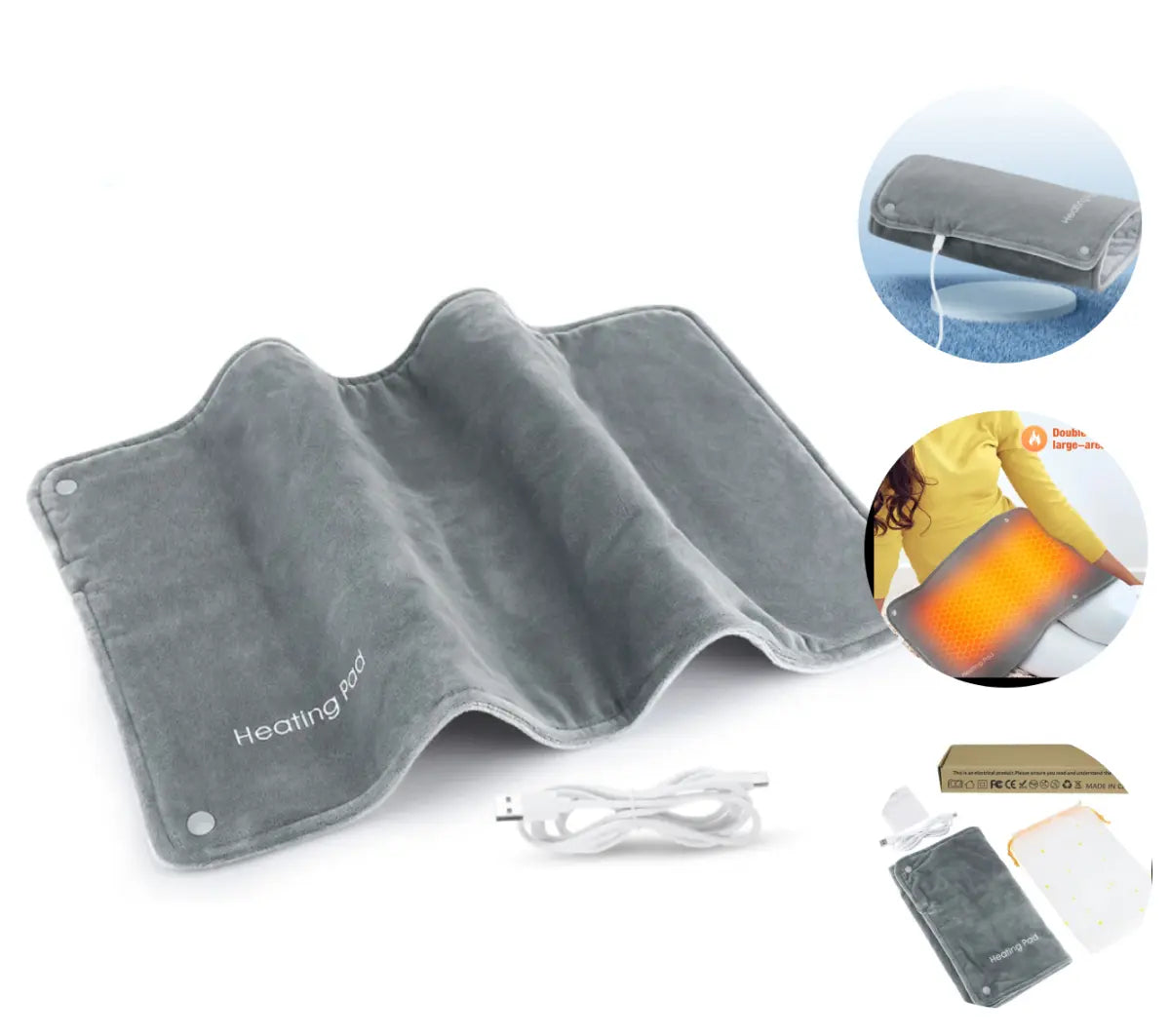 Грелка электрическая Heating Pad Type-C USB 5V/2А для облегчения судорог и болей в спине и шее