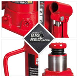 Гидравлический домкрат бутылочный на 10т, Красный / Домкрат для автомобилей и грузовиков / Стальной домкрат