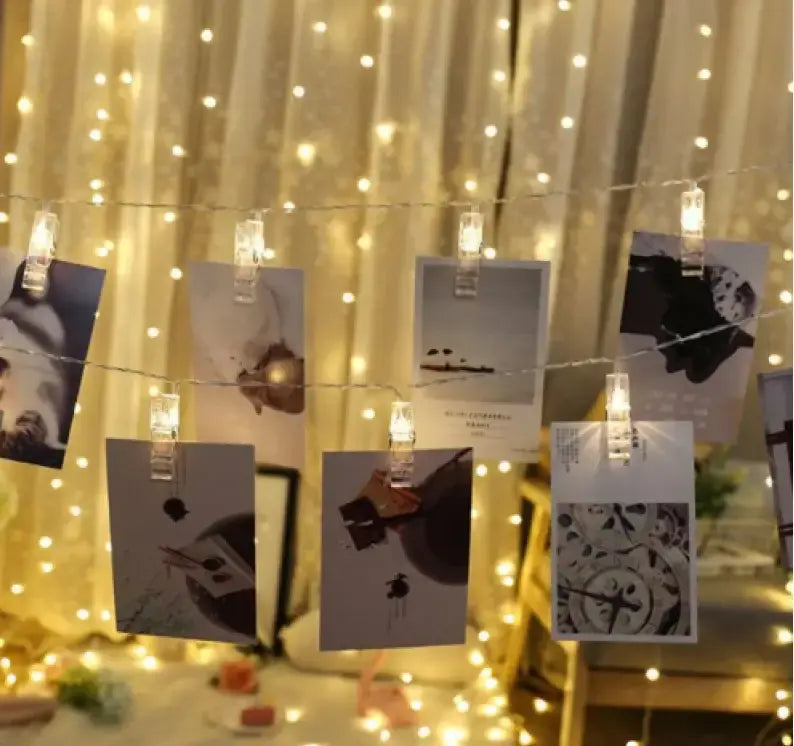 Гирлянда светодиодная с прищепками для фото 4,5м 20 Led от батареек