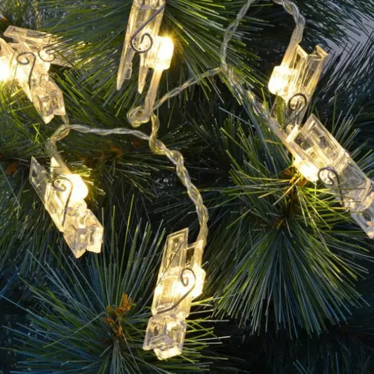 Гирлянда светодиодная с прищепками для фото 4,5м 20 Led от батареек