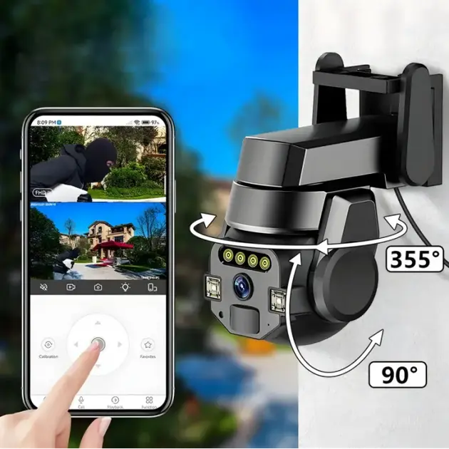 Камера наружная уличная поворотная WIFI CyberGuard OUTDOOR Q-812 FULL-HD 5Mp IP66 датчик движения