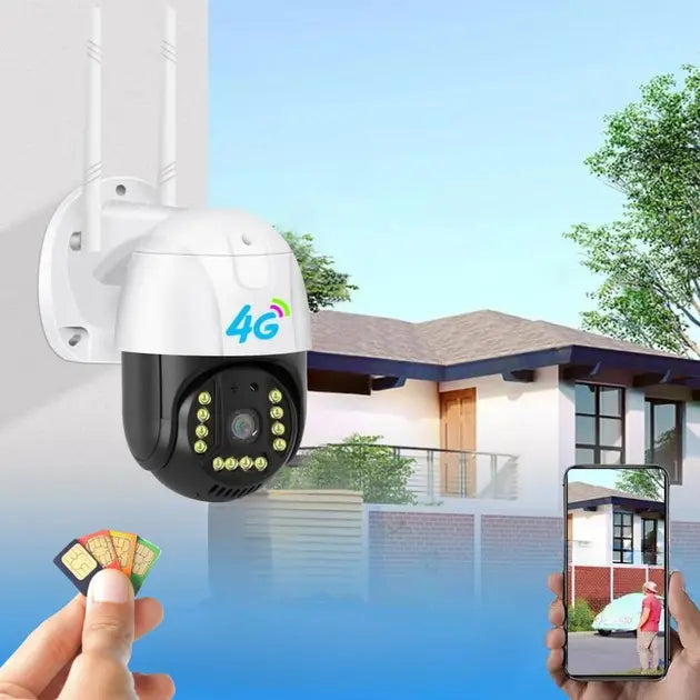 Камера внешнего видеонаблюдения 4G Sim V380 PRO Уличная видеокамера IP 66 с ночной съемкой