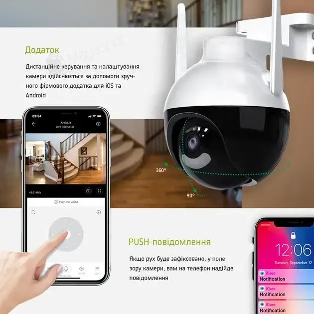 Камера 6МП IP N18-6mp видеокамера поворотная CAMERA Ap ICSEE 6 mp + Блок питания