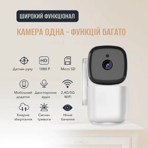 Умная WiFi IP камера для дома видеонаблюдения Noxon Smart Camera 360 охрана для вашего дома и квартиры без слепых зон с двухсторонней связью