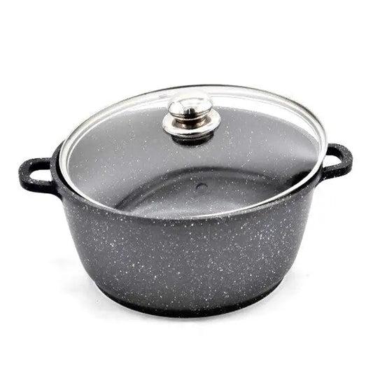 Кастрюля казан с крышкой Benson BN-297 из литого алюминия и мраморным антипригарным покрытием объемом 1.5 л.