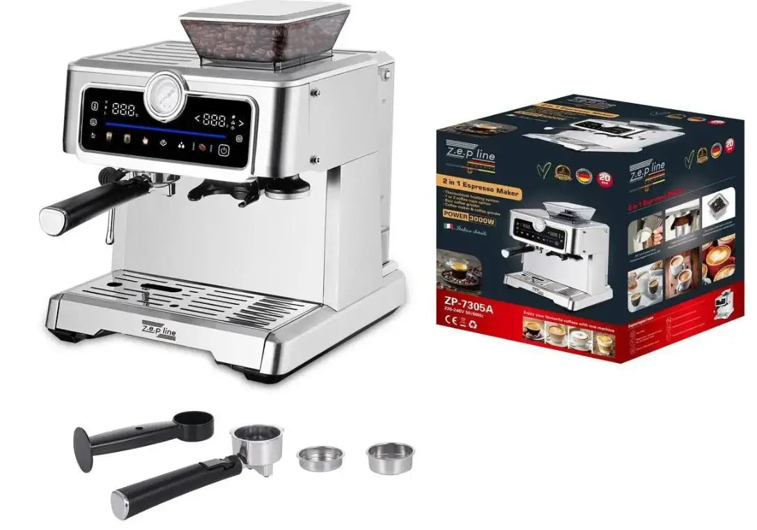 Кофеварка с кофемолкой эспрессо 2в1 Zepline ZP-7305A 3000Вт