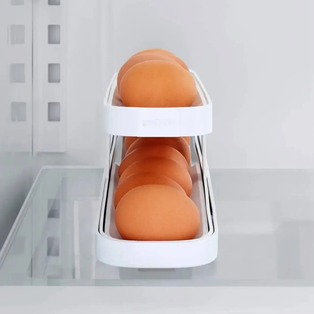 Контейнер для хранения яиц в холодильнике на два яруса Белый