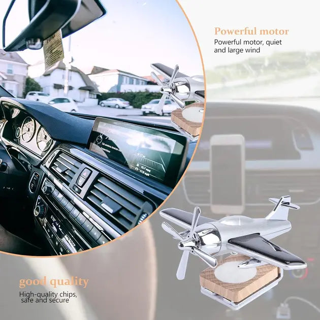 Креативный автомобильный освежитель, ароматизатор воздуха в виде самолета с вращающимся пропеллером от солнечной панели