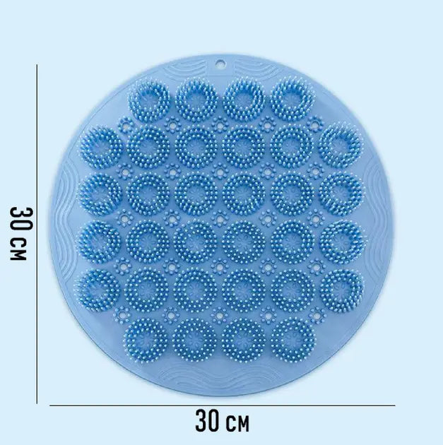 Круглая силиконовая щетка - мочалка на присосках на стену в ванну/душ Massage foot rad массажный противоскользящий коврик для ног