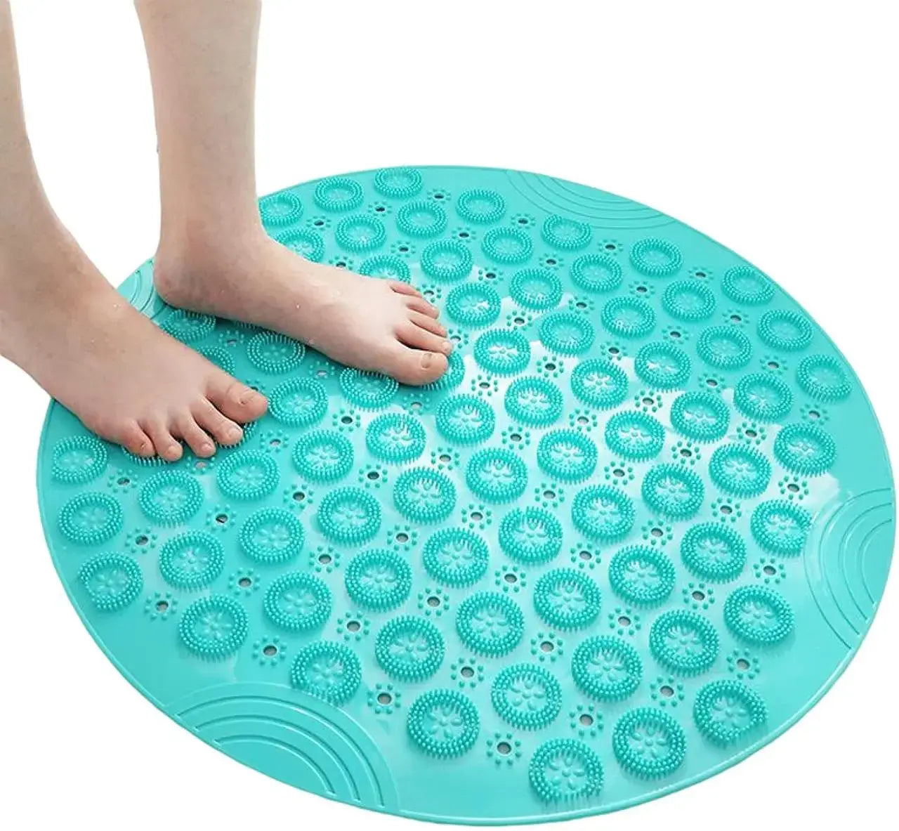 Круглая силиконовая щетка - мочалка на присосках на стену в ванну/душ Massage foot rad массажный противоскользящий коврик для ног
