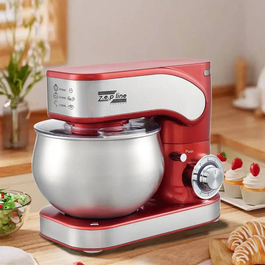 Кухонный тестомес миксер 4в1 3500 Вт на 6 литров Zepline из нержавеющей стали ZP-136