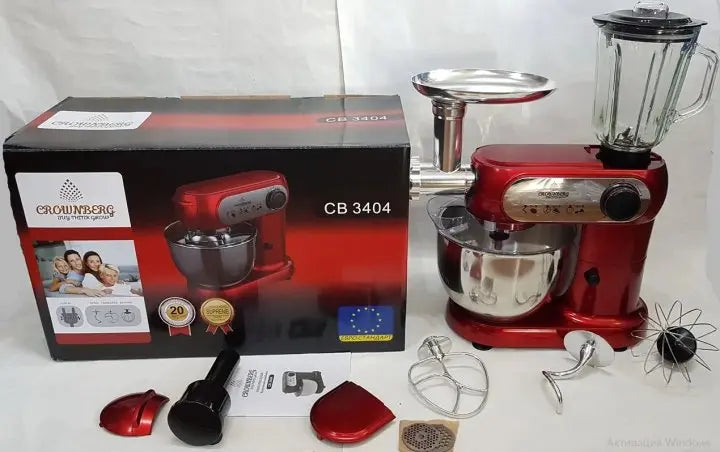 Кухонный комбайн 3 в 1 Rainberg RB-8080 Тестомес / Мясорубка / Блендер/ Планетарный миксер 4200В
