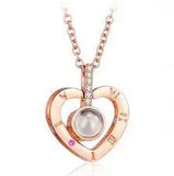 Кулон подвеска с проекцией I love you Я тебя люблю на 100 языках мира в форме сердца