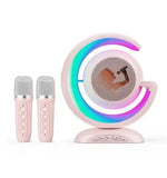 Лампа-ночник с беспроводной bluetooth колонкой RGB подсветкой и двумя микрофонами в комплекте для караоке YS-110