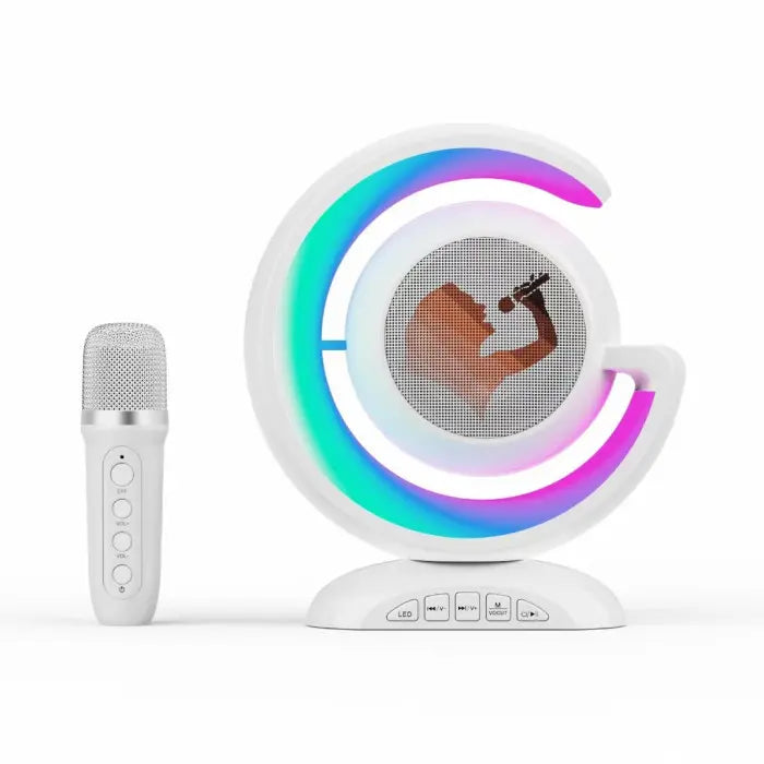 Лампа-ночник с беспроводной bluetooth колонкой RGB подсветкой и двумя микрофонами в комплекте для караоке YS-110