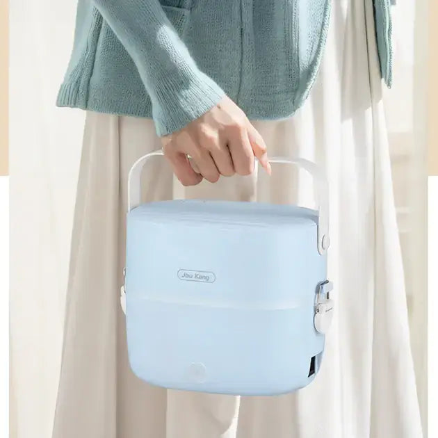 Ланч-бокс с подогревом объемом 1 л на два контейнера с крышками LY-800