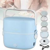 Ланч-бокс с подогревом объемом 1 л на два контейнера с крышками LY-800