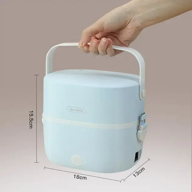 Ланч-бокс с подогревом объемом 1 л на два контейнера с крышками LY-800