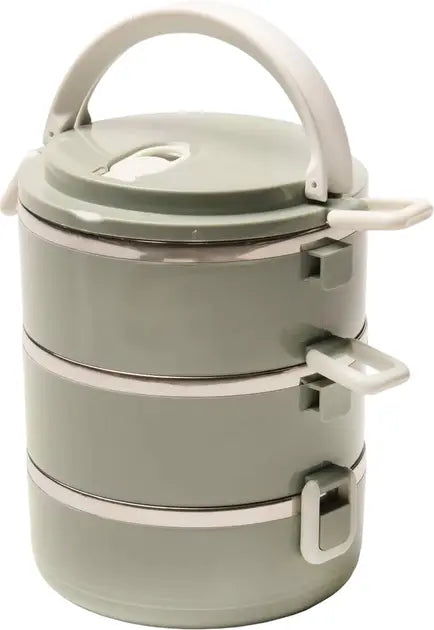 Ланч-бокс Supretto трехсекционный круглый из нержавеющей стали 1500 мл