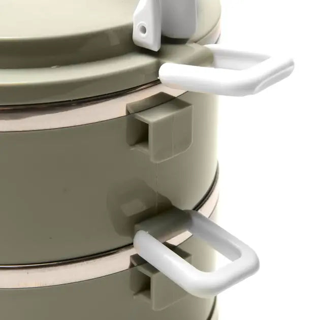 Ланч-бокс Supretto трехсекционный круглый из нержавеющей стали 1500 мл