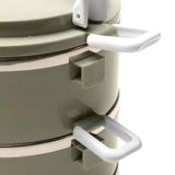 Ланч-бокс Supretto трехсекционный круглый из нержавеющей стали 1500 мл