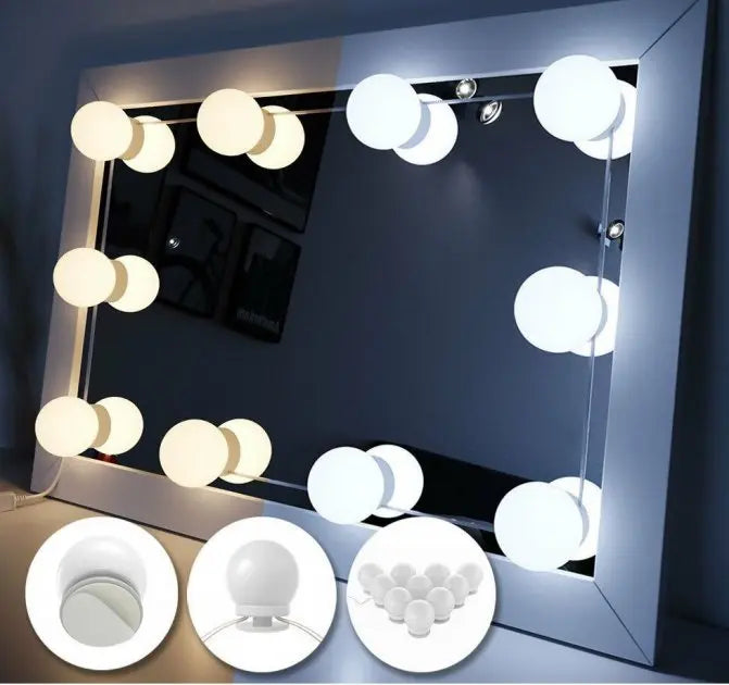 LED лампочки 10 шт для зеркала 3 режима Mirror lights-meet different питание USB