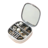 Маленькая дорожная шкатулка для украшений, мини-органайзер для украшений с зеркалом