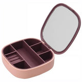 Маленькая дорожная шкатулка для украшений, мини-органайзер для украшений с зеркалом