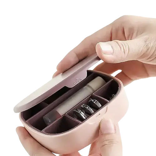 Маленькая дорожная шкатулка для украшений, мини-органайзер для украшений с зеркалом