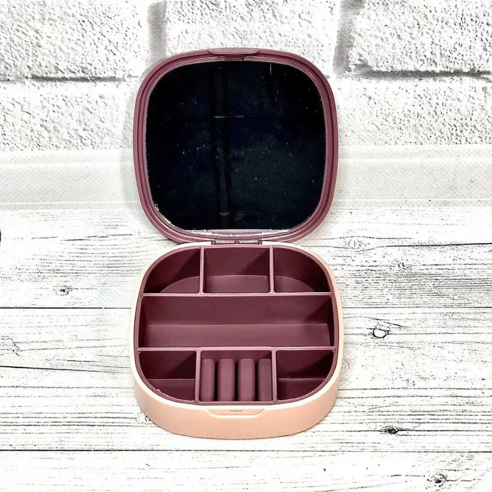 Маленькая дорожная шкатулка для украшений, мини-органайзер для украшений с зеркалом