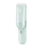 Машинка для стрижки детей бесшумная с вытяжкой VGR V-155, 4 безопасные насадки, IPX8, зеленая